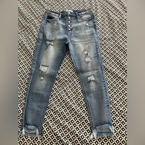Distressed KanCan  Jeans with Frayed Hem from Vici collection